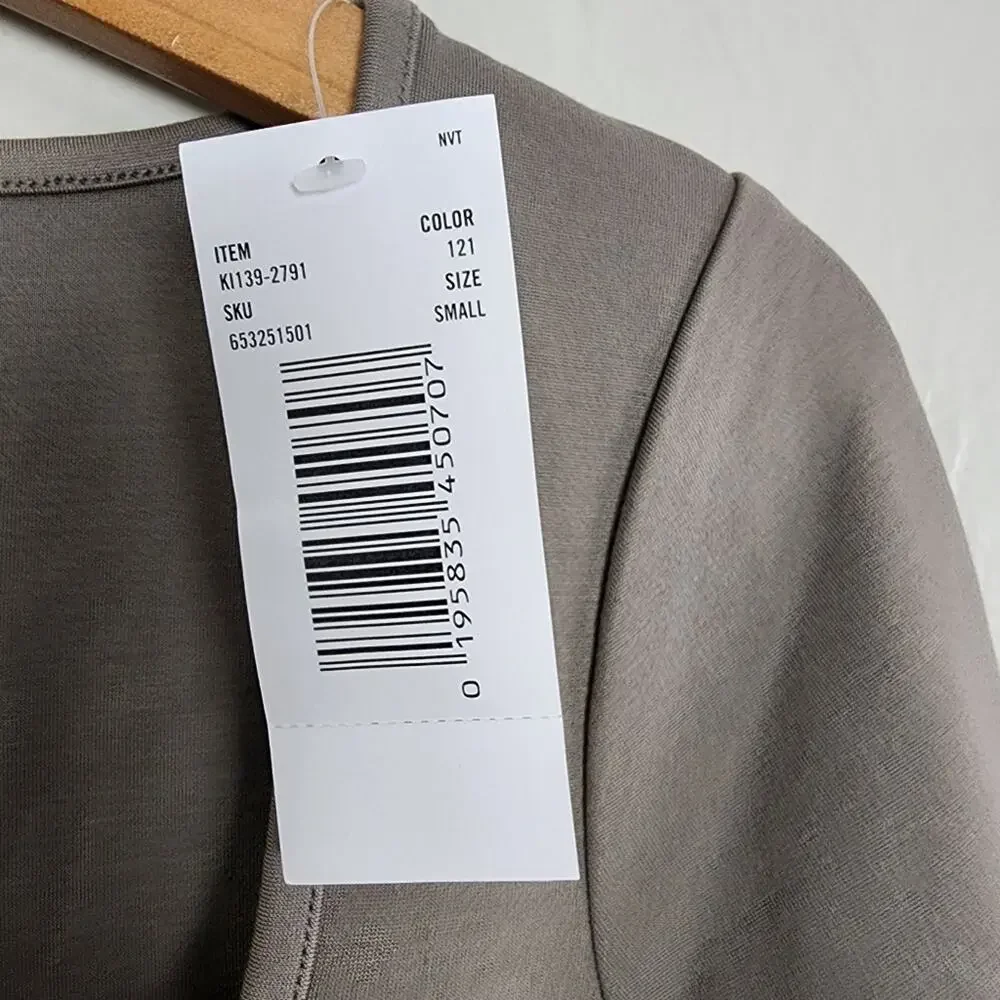 Abercrombie & Fitch Square Neck Long Sleeve Bodysuit NWT Taupe Gray Small